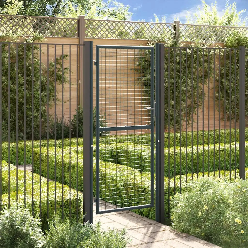 Cancello da Giardino in Rete di Acciaio Zincato 100x200 cm Grigio CFW4084615