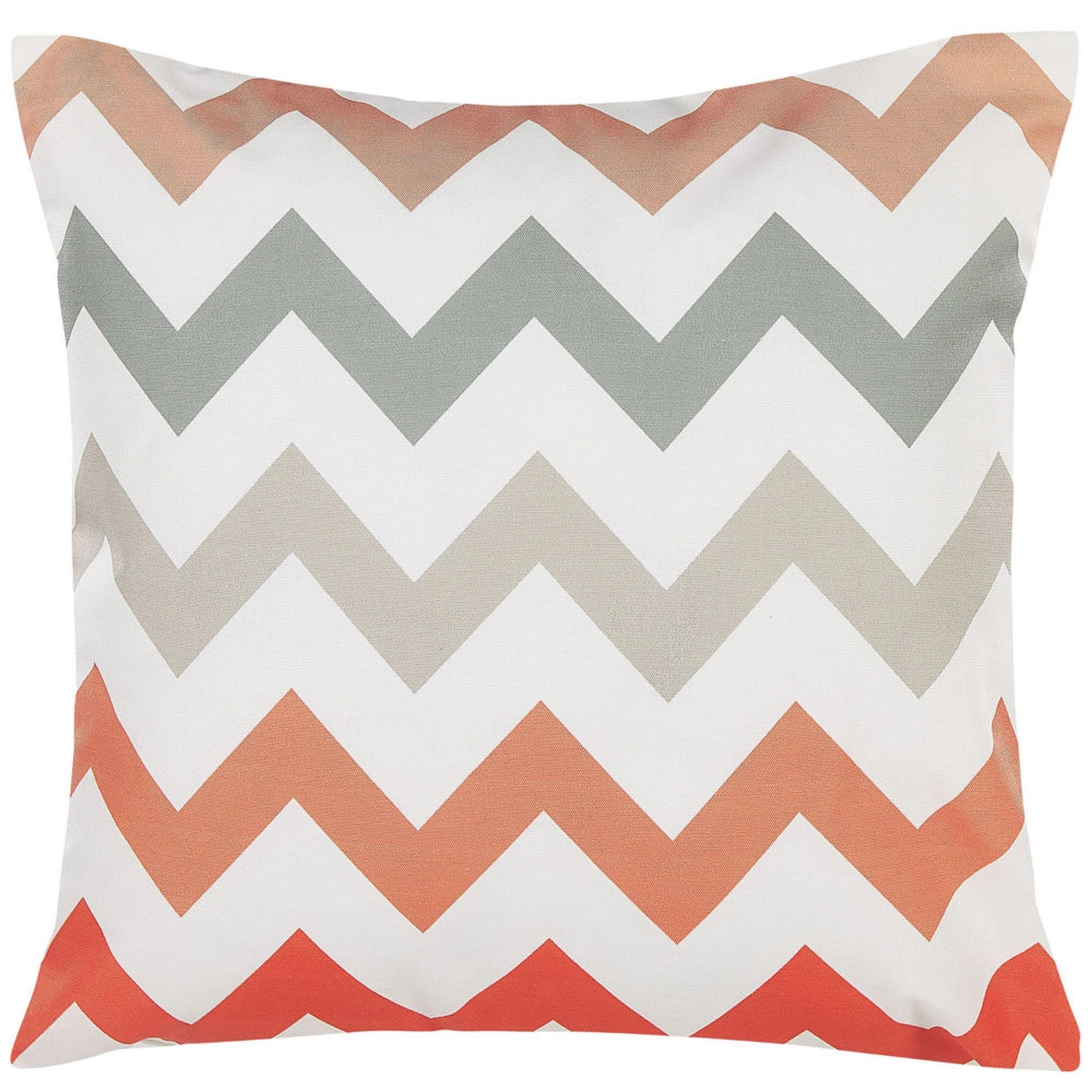 Set di 2 cuscini da giardino per esterni Multicolore in poliestere bianco con cerniera quadrata 45 x 45 cm chevron