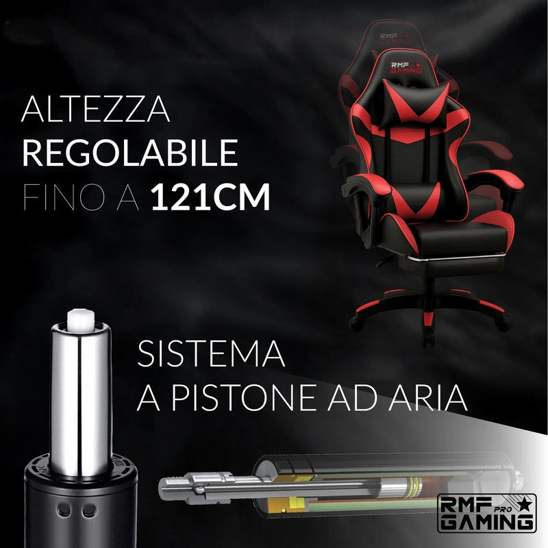 SEDIA DA GAMING COLORE ROSSO-NERO