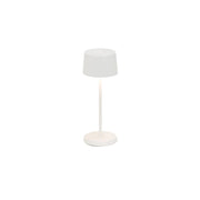 Zafferano Olivia Pro Micro Lampada a led da tavolo Bianca ricaricabile e dimmerabile