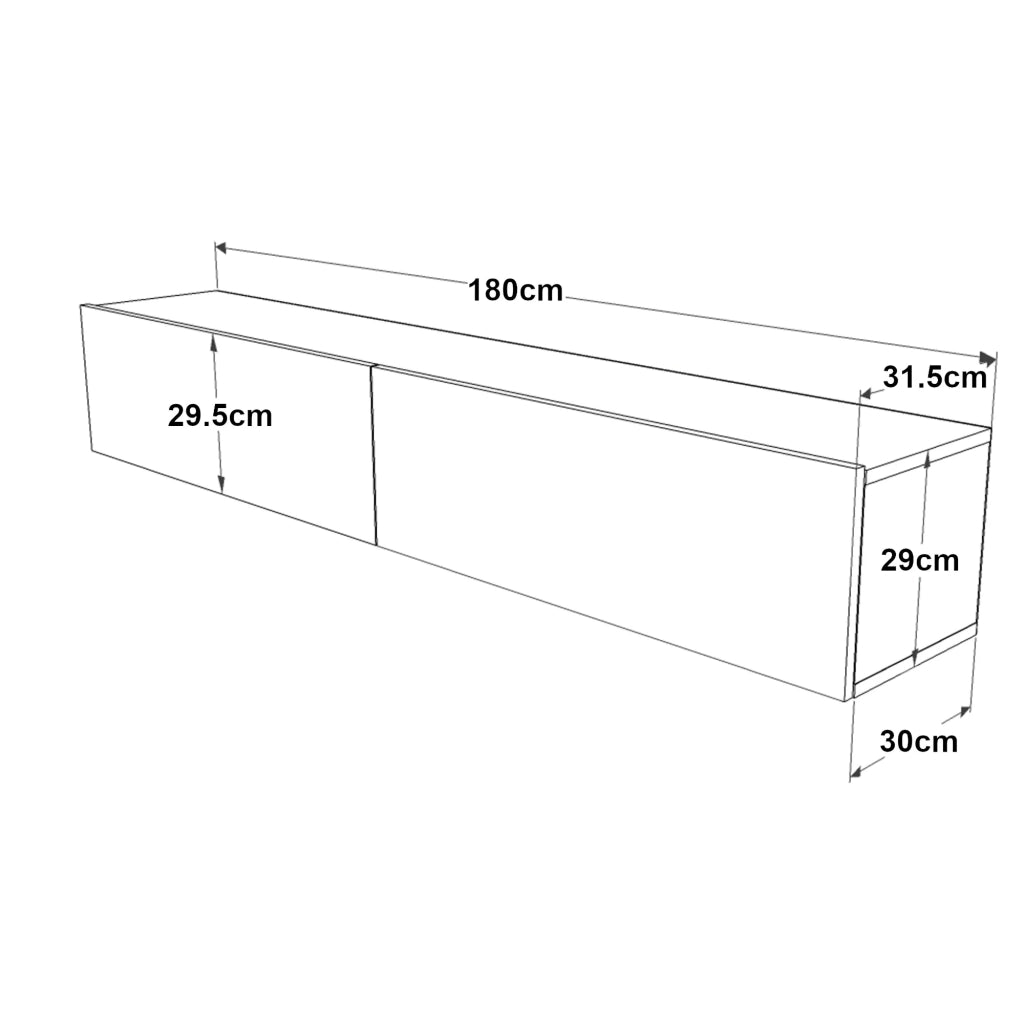 Mobile porta TV con 2 ante 29,5 x 180 x 31,5 cm effetto rovere rustico 03_0007787