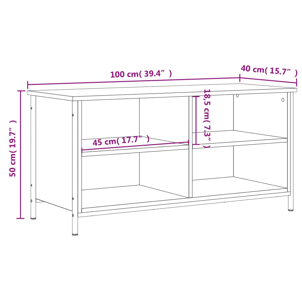 Mobile Porta TV Rovere Sonoma 100x40x50 cm in Legno Multistrato 832774