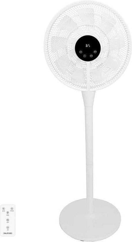 Ventilatore a pavimento con telecomando - Timer 12h - Controllo Silenzioso 1000 - 25W motore DC - Diametro 16" - 9 Pale - 8 Velocità - 70° Oscillazione