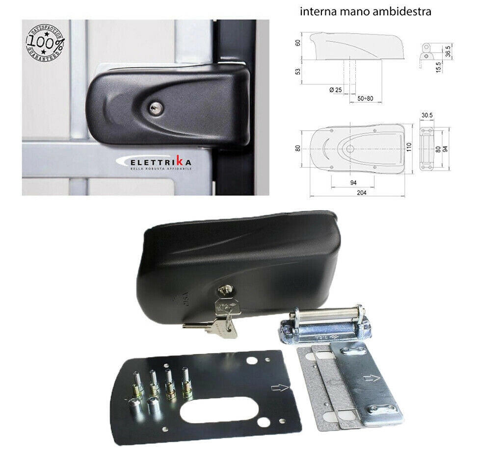 ELETTROSERRATURA ELETTRO SERRATURA CANCELLO CANCELLI ANTE BATTENTI BATTENTE 12V