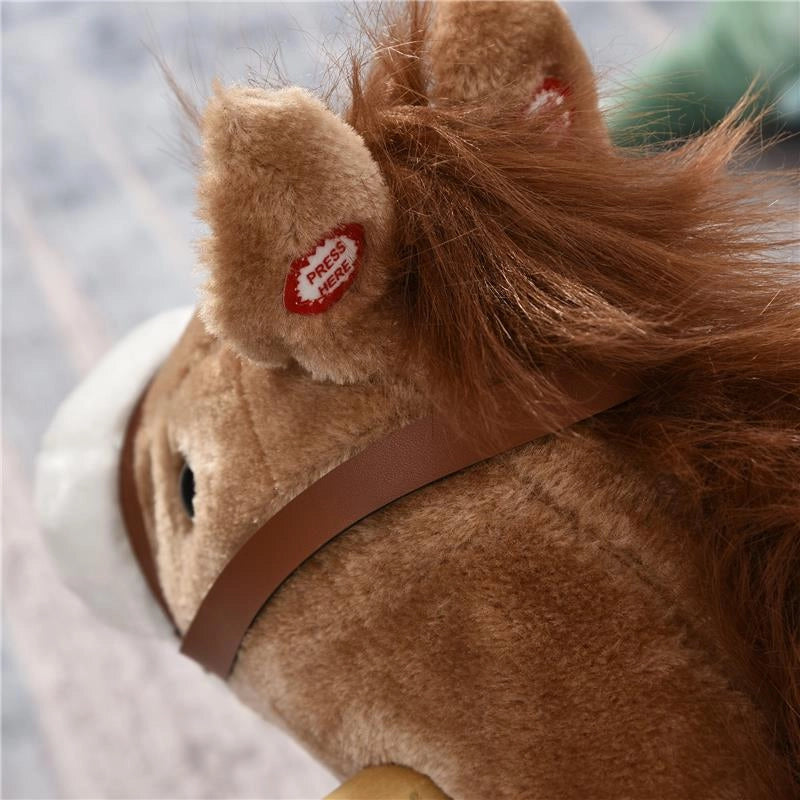 CAVALLO A DONDOLO PER BAMBINI 36-72 MESI CON SUONI REALISTICI MARRONE