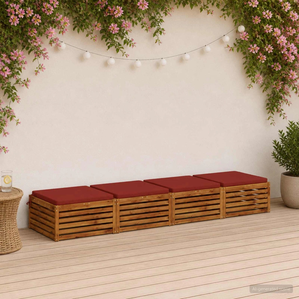 Cuscini per Sedia in 4 Pezzi SOEST 4 pz 100% Poliestere Rosso 944834