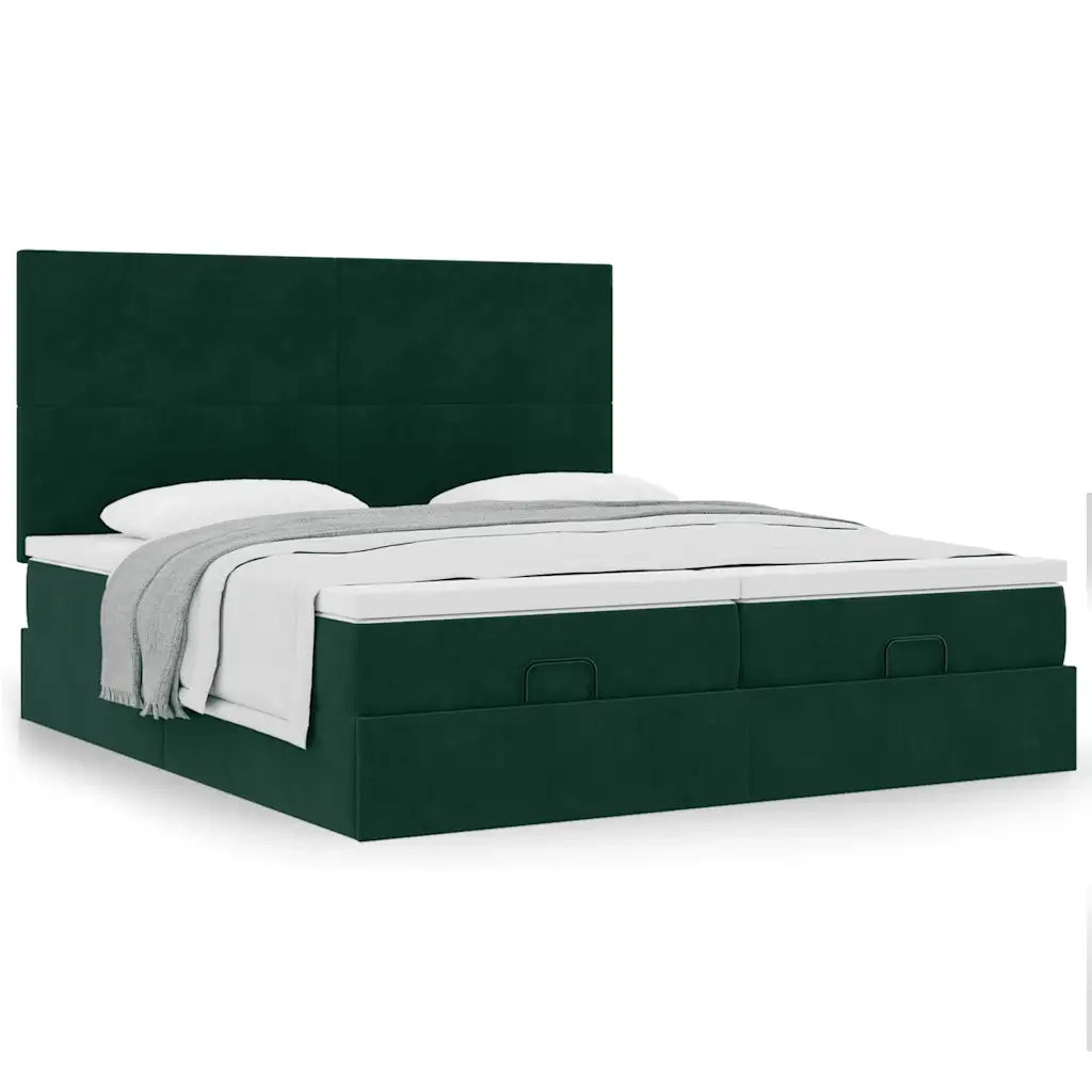 Struttura Letto Pouf con Materassi 200x200 cm Velluto 3313763