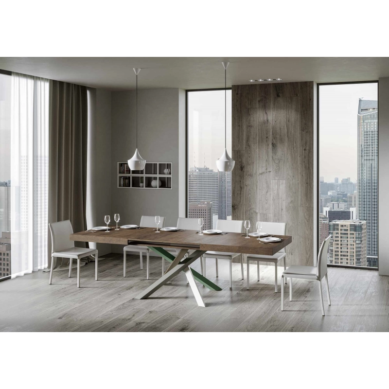 Tavolo allungabile 90x180/440 cm Volantis telaio gambe 4 colori (A) - Noce