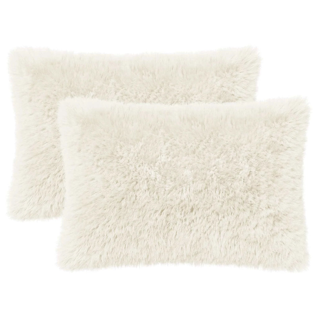 Cuscino con cuscino HEERLEN 2 pz Bianco Fleece PV 927482