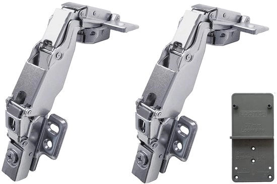Sostegno Soft Close per Porte 165° con Scharnieri Anteriore - 35mm - Demper Idraulico - Ideale per Porte Cucina e Armadi Vestiti