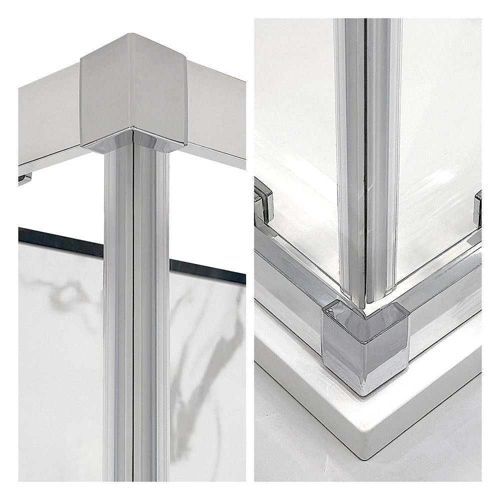 Box doccia angolare 90x160 con doppia porta scorrevole in vetro trasparente Ted