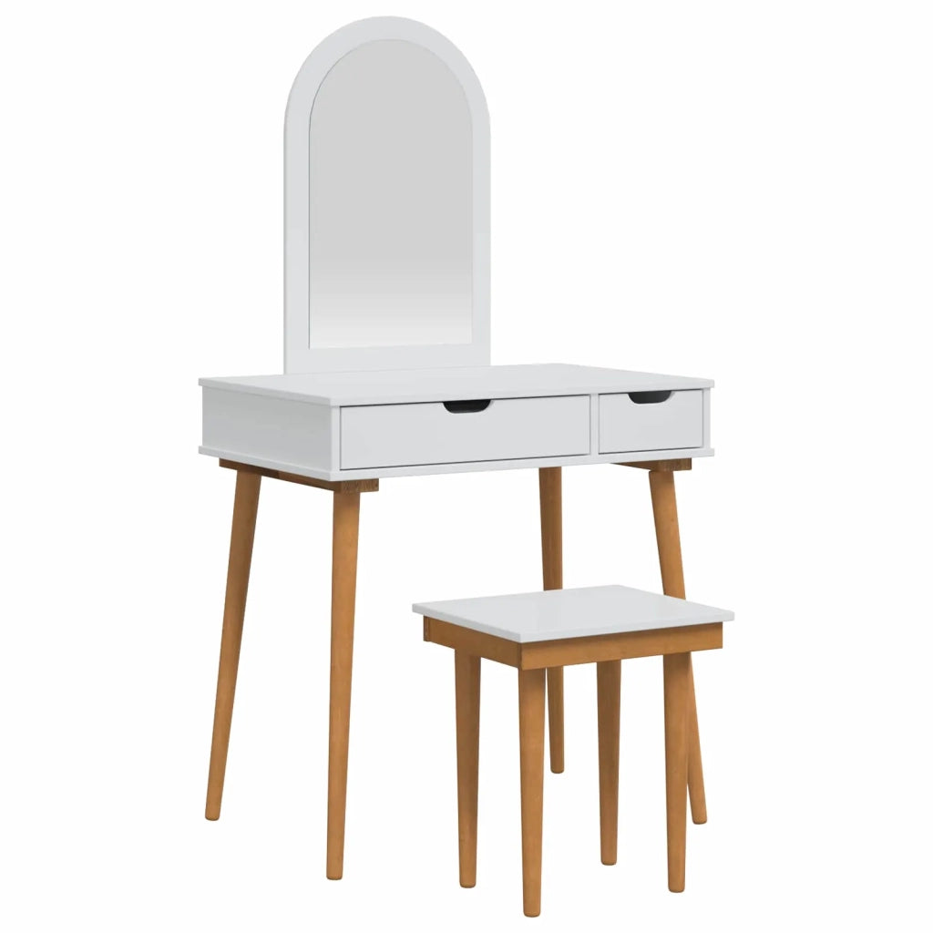 Set Tavolo da Trucco FAUSKE 3 pcs Bianco 76 x 50 x 143 cm 3438587