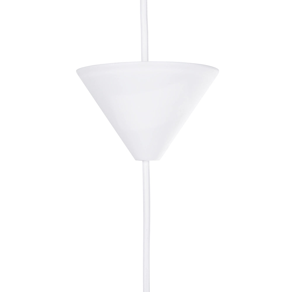 Lampada a Sospensione in Tessuto Bianco e Rame Forma Campana Moderna