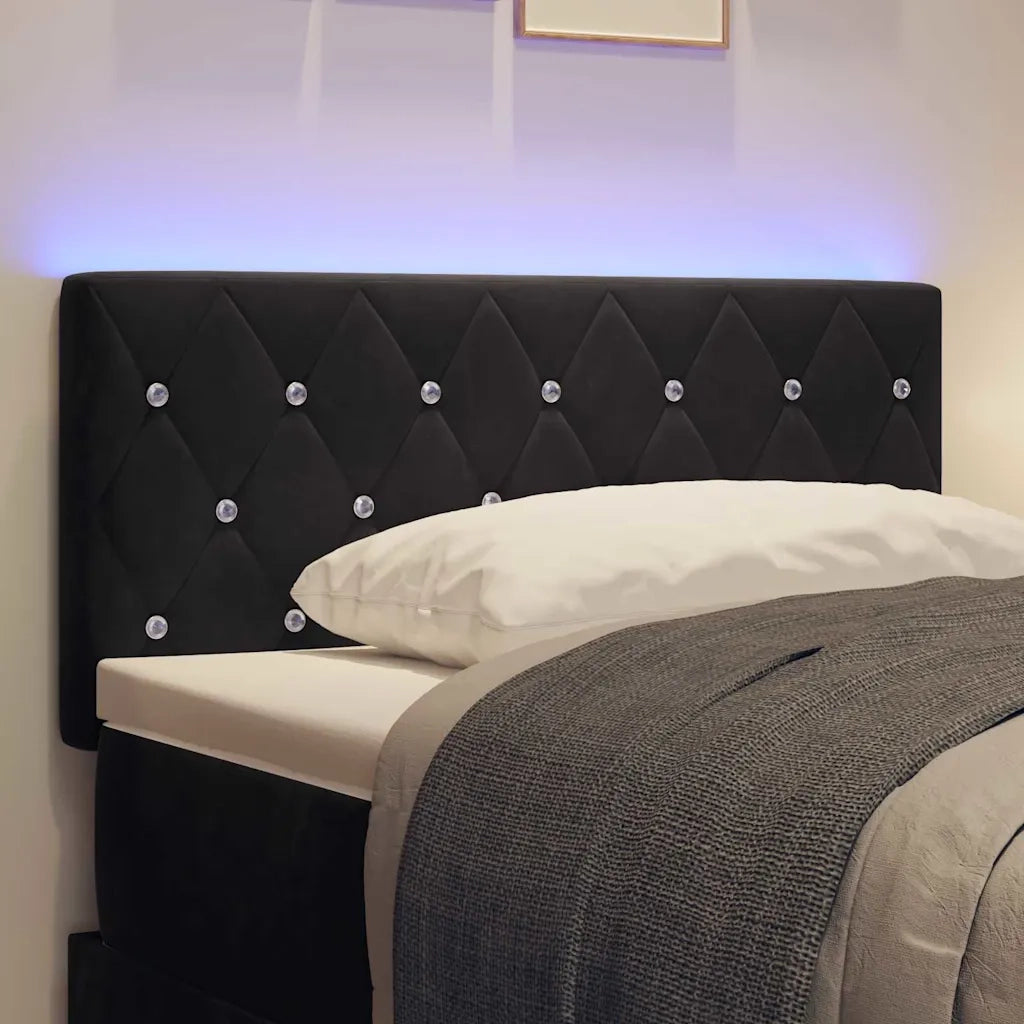 Testiera | Testata LED con strisce LED con Testiera | Testata Nero 100 cm Velluto