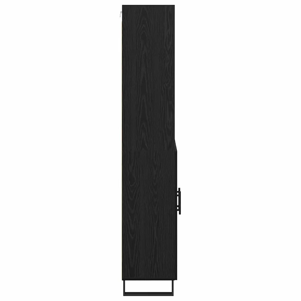 Credenza-Buffet-Armadio da cucina Rovere Nero 69,5 x 34 x 180 cm Legno multistrato 202770