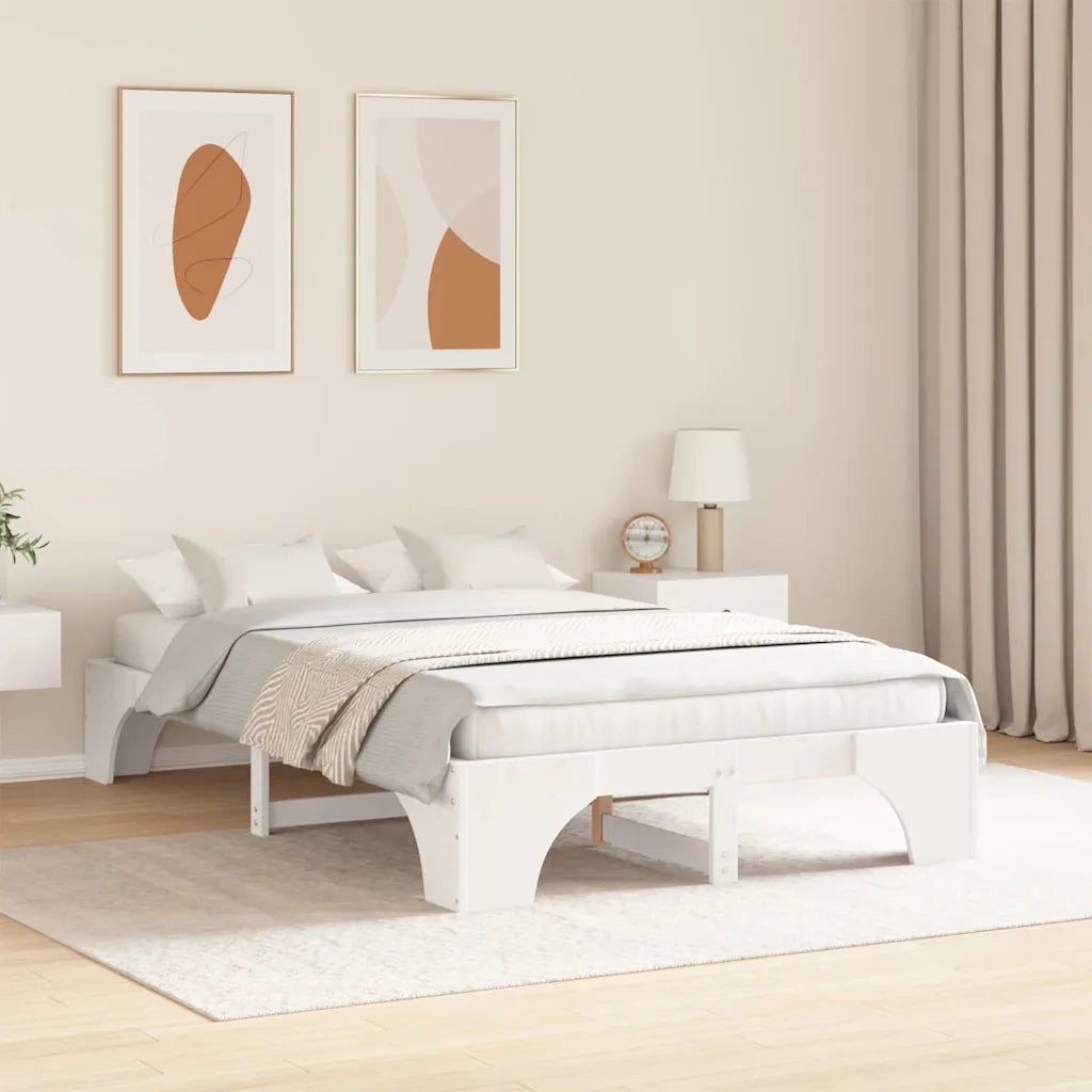 Struttura del letto-Giroletto-Rete del Letto Bianco 120 x 200 cm Pino massello 107884