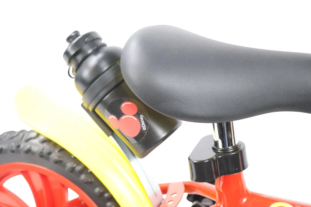 Bicicletta per Bambini 12" Disney Mickey Mouse Freno Caliper e Stabilizzatori in Acciaio Hi-Ten Rosso