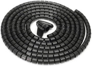 Pacco di gestione cavi per computer - organizzatore per cavi - contenitore per cavi - sistema di gestione cavi - kit - anti-sporcizia - organizzatore per cavi - hub - per TV e PC in casa - 16mm nero