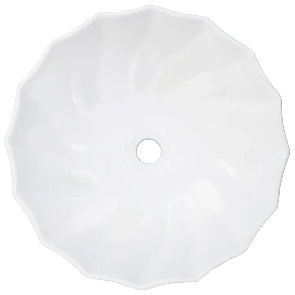 Lavandino-Lavabo-Lavello 46x17 cm in Ceramica Bianco