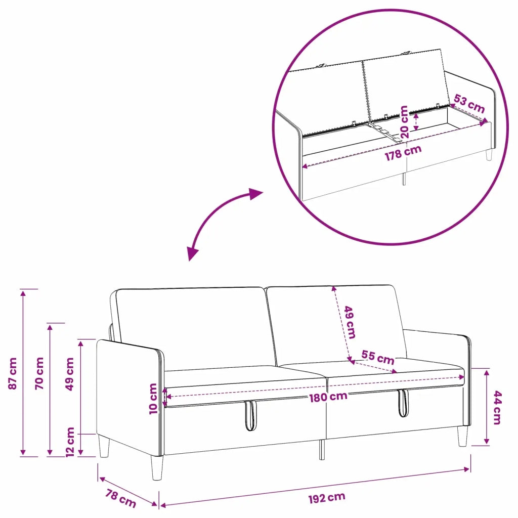 Set di Divani con Storage 2 pz Grigio Scuro Poliestere 3429233