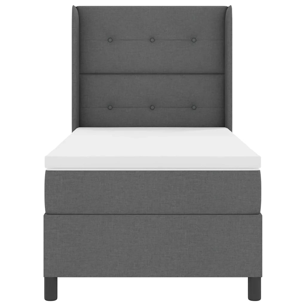Letto a molle con materasso Grigio scuro 200 x 90 cm Tessuto 3341624