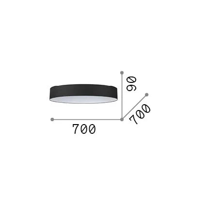 Set Paralume Cilindro D70 H9 Cm Tessuto Nero Ideal Lux Collezione SET