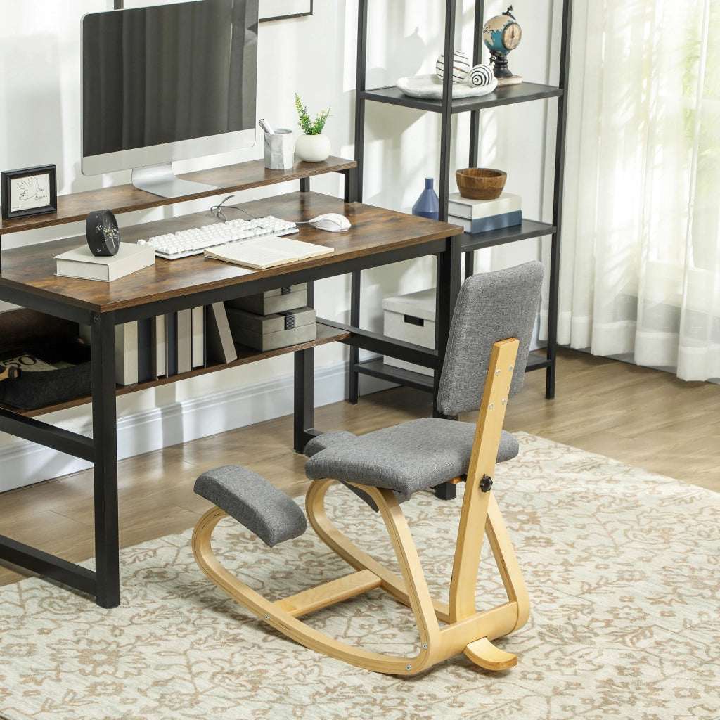 Sedia ergonomica inginocchiatoio ¨C Xylo ¨C legno con schienale basculante grigio
