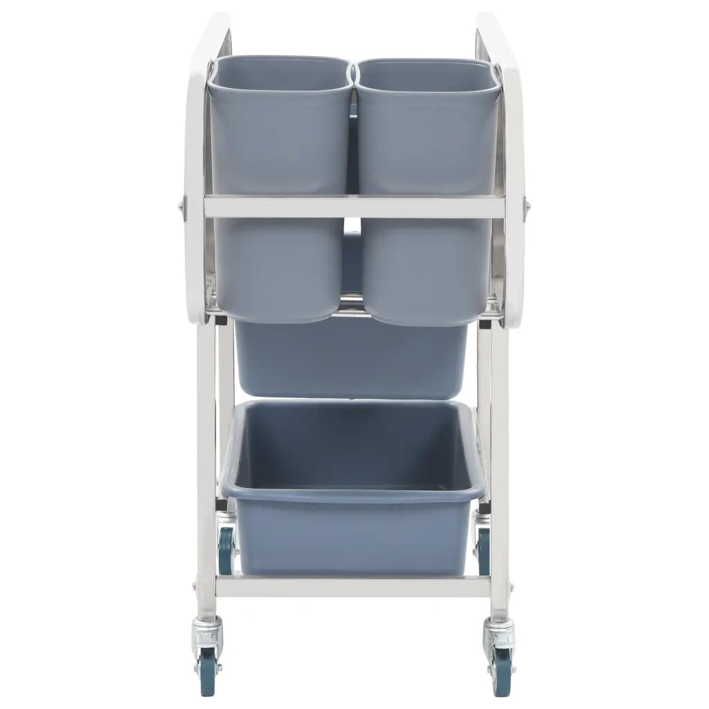 Carrello da Cucina con Contenitori-Scaffale per Cucina in Plastica 82x43,5x93 cm