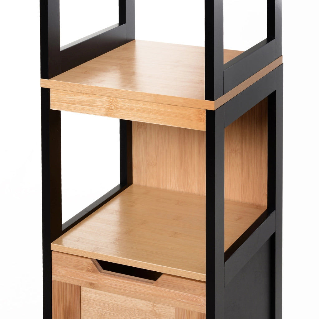 Mobiletto Bagno Colonne ¨C Minimal ¨C Bamb¨´ Nero 30x30x144 cm