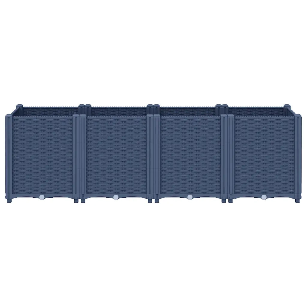 Fioriera da Giardino-Vaso da Esterno-Contenitore per Piante Grigio Blu 160x40x53 cm in PP