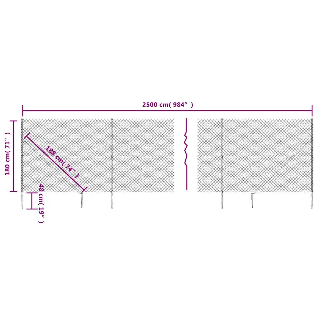 Recinzione da Giardino | Recinzione a Rete con Picchetti Ancoraggio Verde 1,8x25 m