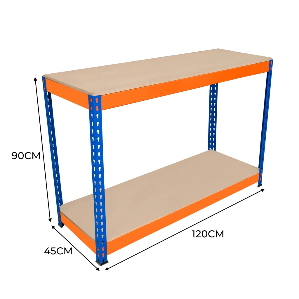 Banco da Lavoro a 2 Ripiani S-Rax - Postazione di lavoro 300kg - 120x45x90cm
