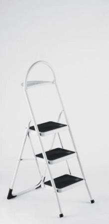 Sgabello Scala in Acciaio Tappetini sui Gradini 150 Kg Sicuro 3 Gradini