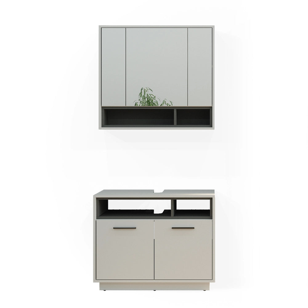 Vicco Set di mobili da bagno Grigio 2 parti