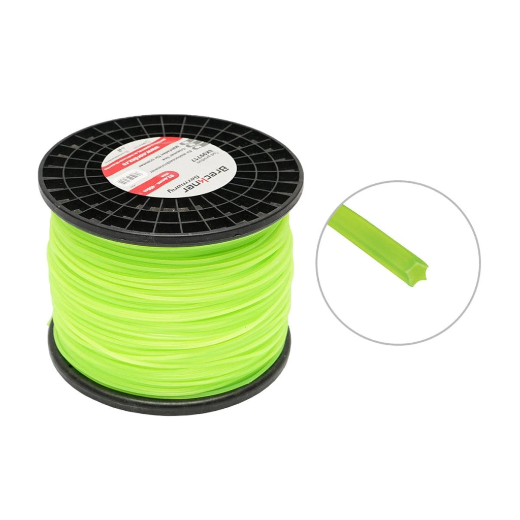 Filo per decespugliatore 2,4 mm x 408 mt, Filo a Forma di Stella per decespugliatore Breckner Germany
