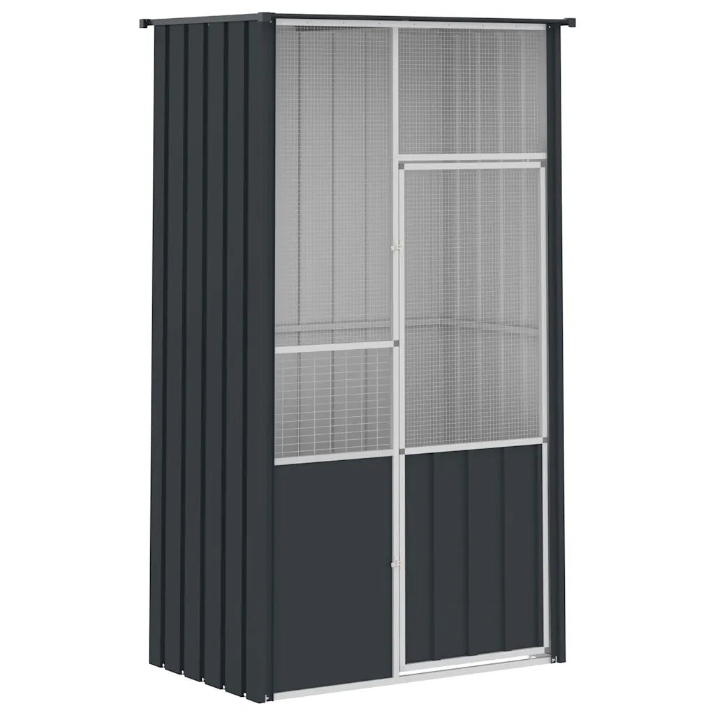 Gabbia per Uccelli Antracite 115x78x200 cm in Acciaio Zincato 172342
