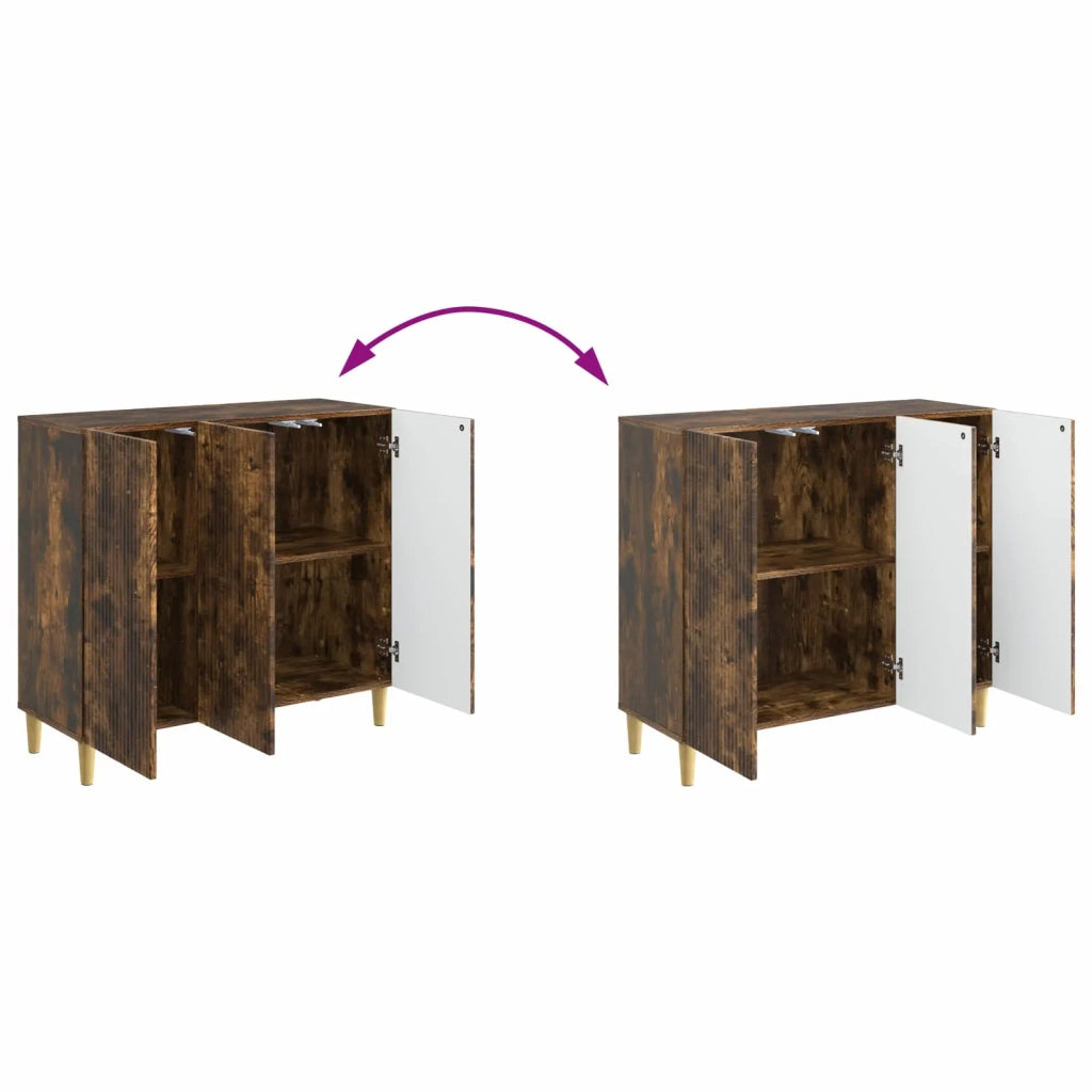 Credenza | Madia | Buffet da pranzo | Armadio da pranzo Rovere Fumo 89 x 34,5 x 80 cm Legno ingegnerizzato