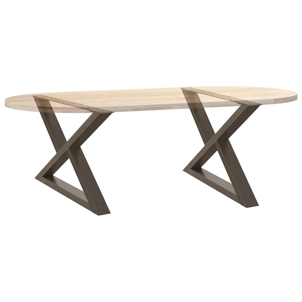 Set di 2 gambe regolabili per tavolino da caffè 70 x 42-43,3 cm design moderno acciaio naturale 02_0057001