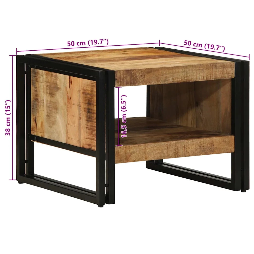 Tavolino da salotto | Tavolino da caff¨¨ | Tavolino da Soggiorno 50x50x38 cm Legno Massello di Mango Grezzo