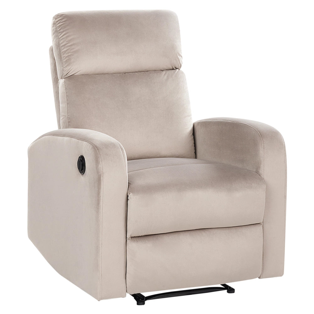 Poltrona reclinabile elettricamente in velluto bianco crema design moderno glamour soggiorno