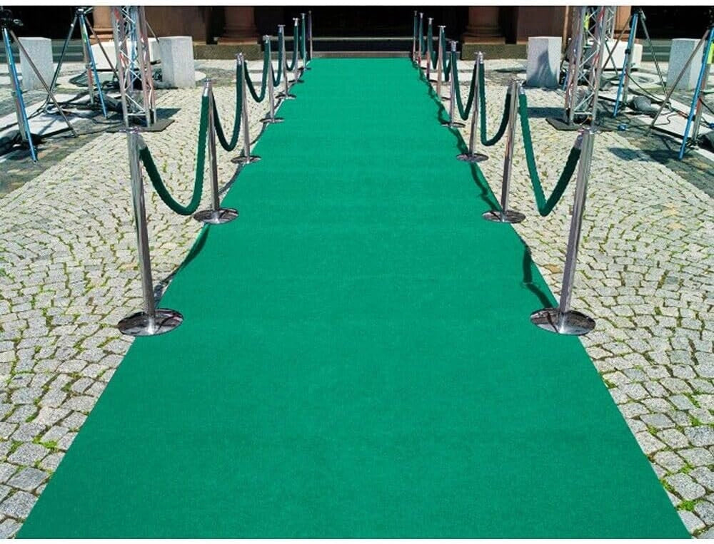 Passatoia Moquette Verde 100x1400 Cm Antiscivolo Cerimonia Evento Fiera Corridoio Negozio Marciapiede