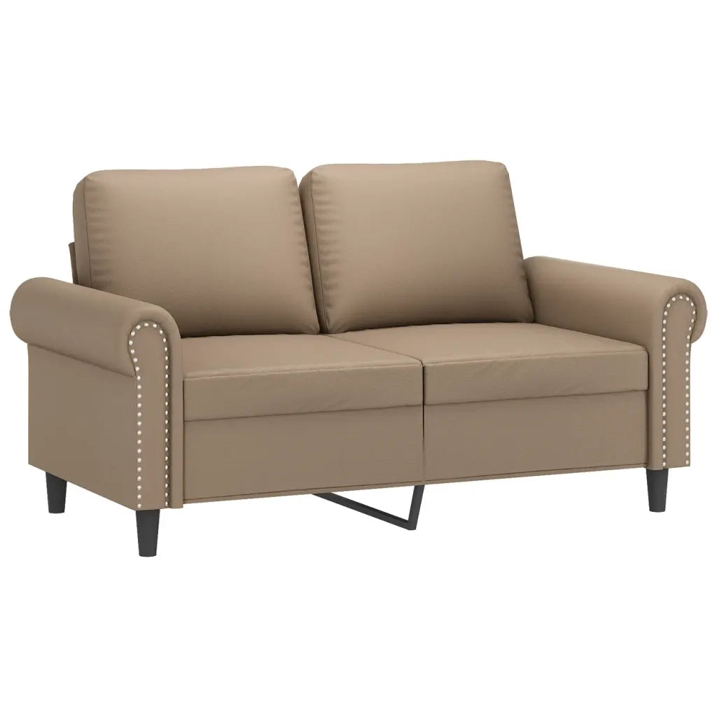 Set di Divani 3 pz con Cuscini Cappuccino in Similpelle