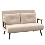 Divano letto 2 posti in velluto ¨C Minimal ¨C Naturale Beige Nero