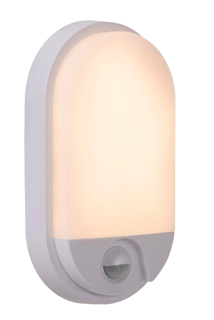 Applique esterna bianca ellisse con sensore LED 10W Lucide