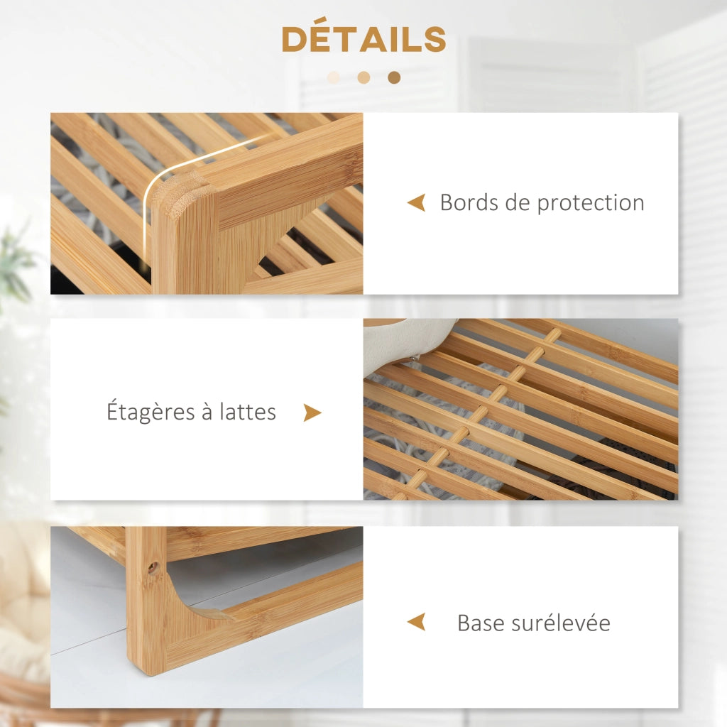Portascarpe in bamb¨´ a 3 livelli ¨C zephmum ¨C naturale 76x33x51