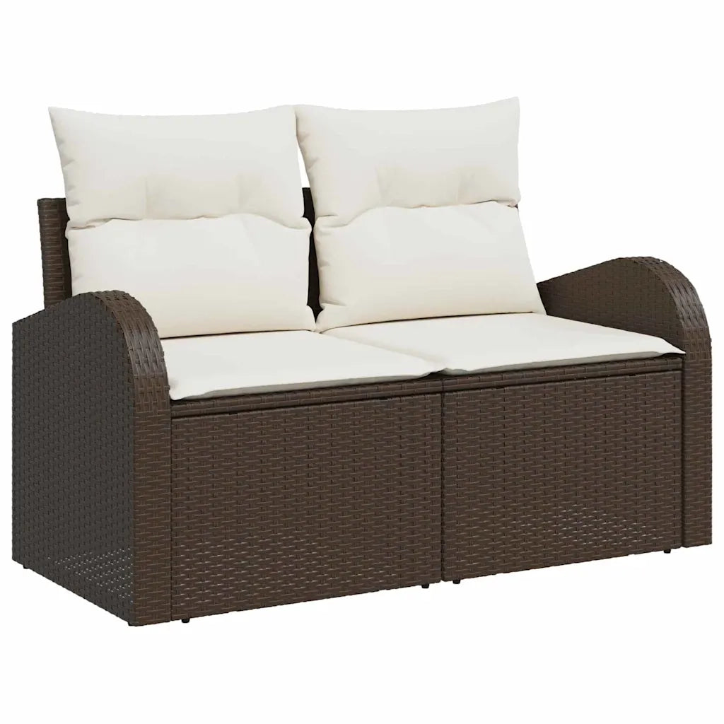 Set Divano da Giardino con cuscino 7 pcs Marrone Poly Rattan 3357391