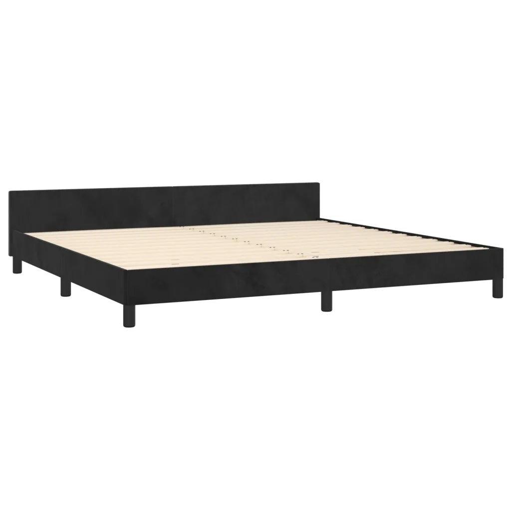 Letto matrimoniale | Letto per adulti | Giroletto senza Materasso Nero 200x200 cm in Velluto