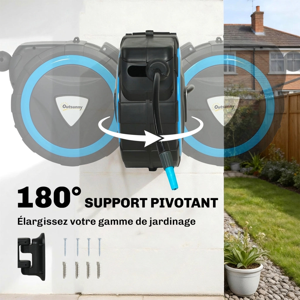 Avvolgitubo da Parete per Giardino ¨C Xylo ¨C 14+1,5m Blu Rotazione 180¡ã