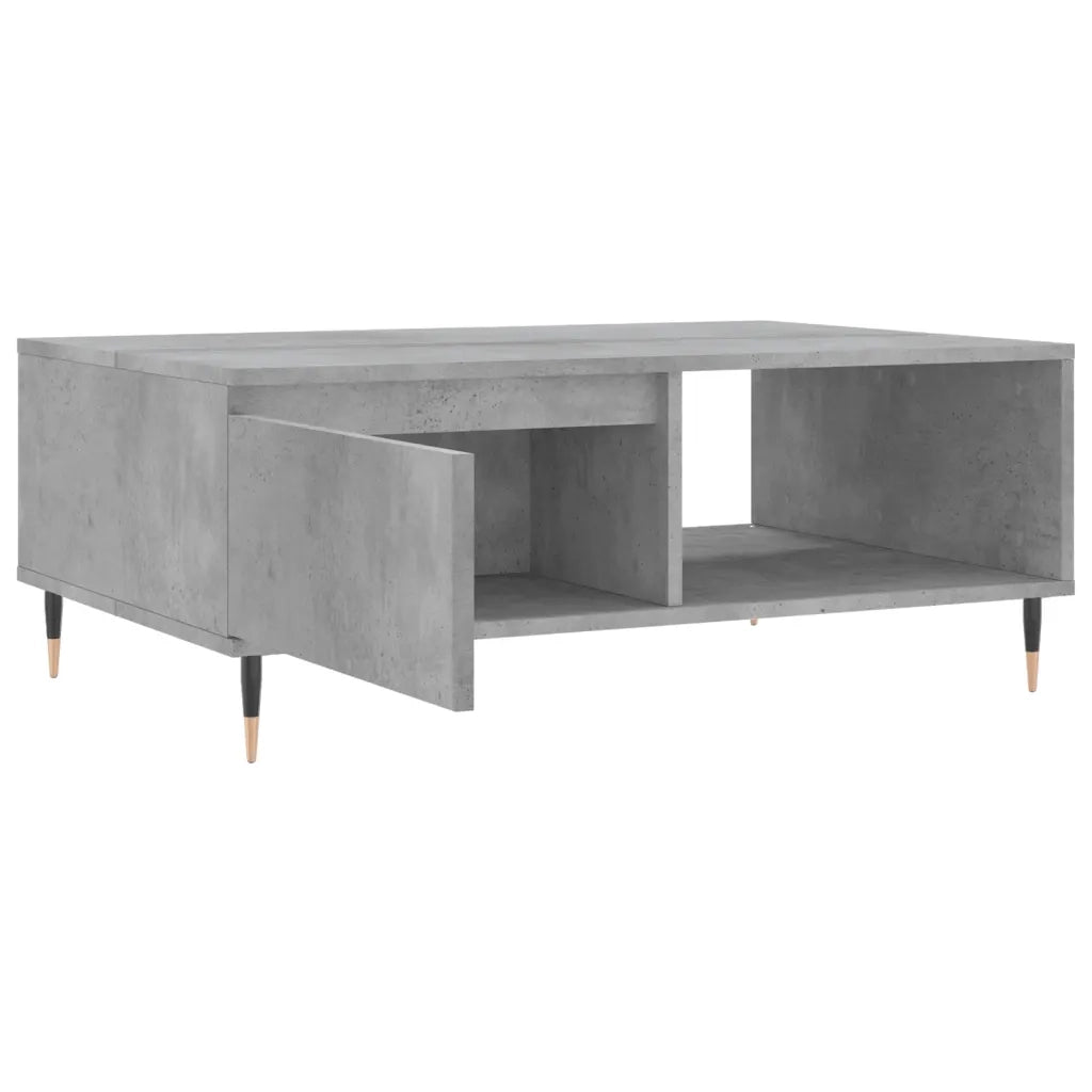 Tavolino da Salotto-Tavolino da soggiorno-Tavolo Grigio Cemento 90x60x35cm Legno Multistrato 942204