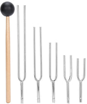 Kit di anelli di tensione 5 pezzi - 128 Hz/256 Hz/512 Hz/1024 Hz/2048 Hz - Lega di alluminio - Incluso martello/custodia - Adatto per musicisti/docenti - Anello di tensione